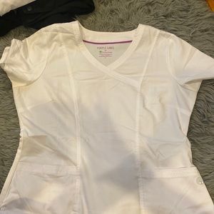 Purple Label by healing hands White scrub top Matching Pants available